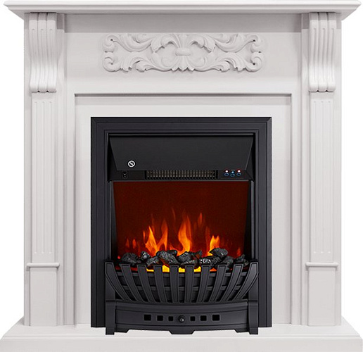 Royal Flame Venice с очагом Aspen Black фактурный белый_0