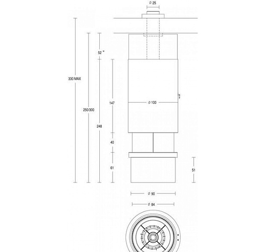 Каминная топка Piazzetta m 360 т, цилиндрический купол_1