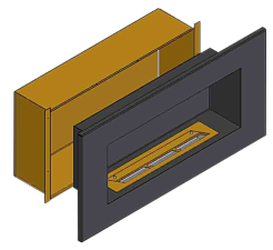 Теплоизоляционный корпус ZeFire для встраивания в мебель для очага 1800 мм